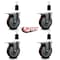 Service Caster 5'' Maroon Poly Swivel 1-1/2'' Expanding Stem Caster Set Total Lock Brake, 4PK SCC-EXTTL20S514-PPUB-MRN-112-4 - alternate 2